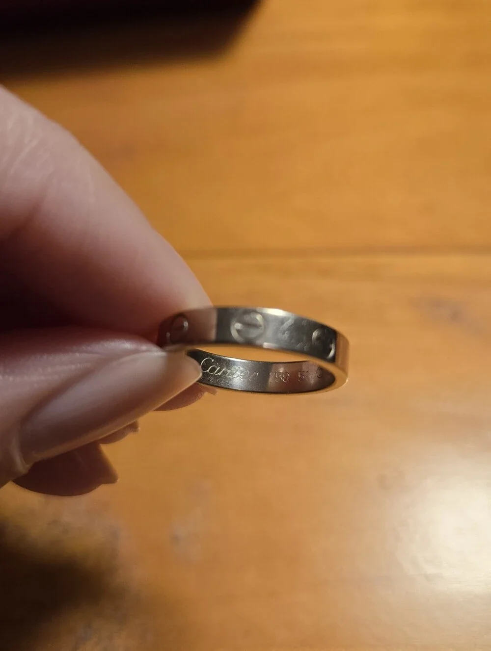 Authentic Cartier Love Wedding Band Ring in White Gold, Small Model
